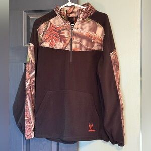 Huntworth Men's 1/4 Zip Up black and Camouflage